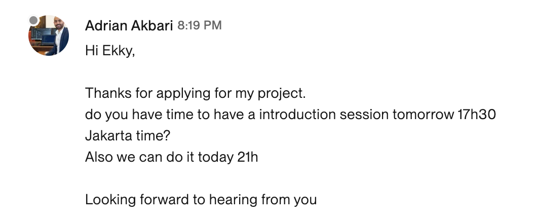 Upwork interview scheduled